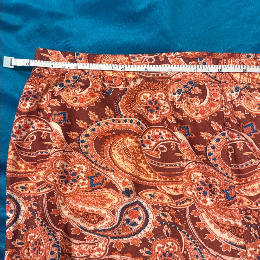 Natural Life Flare Pants Women’s Size XL Red Orange Paisley Print - Picture 12 of 13